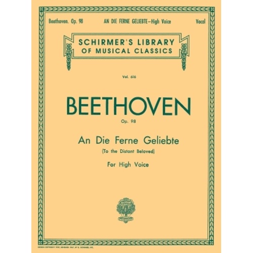 Schirmer - Beethoven - To The Distant Beloved Op 98 High Voice
