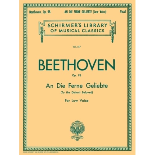 Schirmer - Beethoven - To The Distant Beloved Op 98 Low Voice