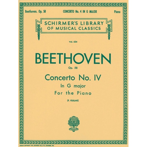 Beethoven Concerto N.4 In G Op 58 2 Pianos Lib.624 