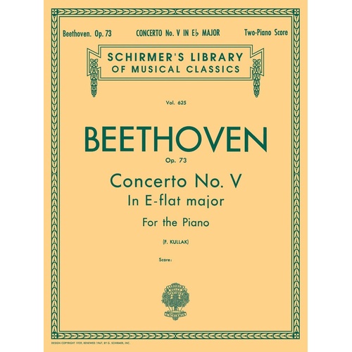 Schirmer - Beethoven - Concerto No 5 E Flat Op 73 2P4H