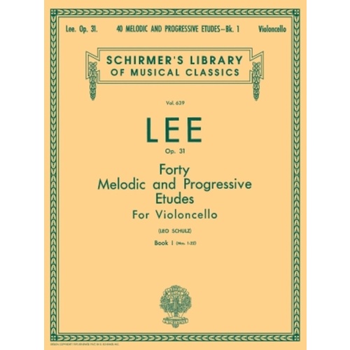 Lee - 40 Melodic Progressive Etudes Op 31 Book 1 Cello (Softcover Book)