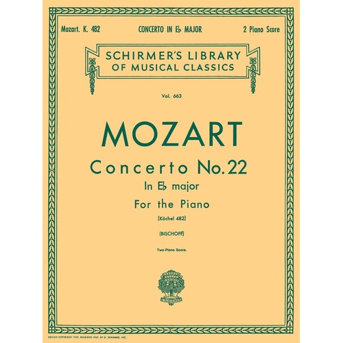 Schirmer - Mozart - Concerto No 22 E Flat K 482 2P4H