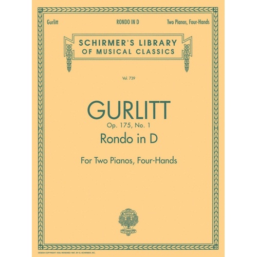 Gurlitt Rondo 1 Op 175 Lib.739 2 Pianos 