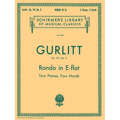 Gurlitt Rondo 2 Op 175 Lib.740 2 Pianos 