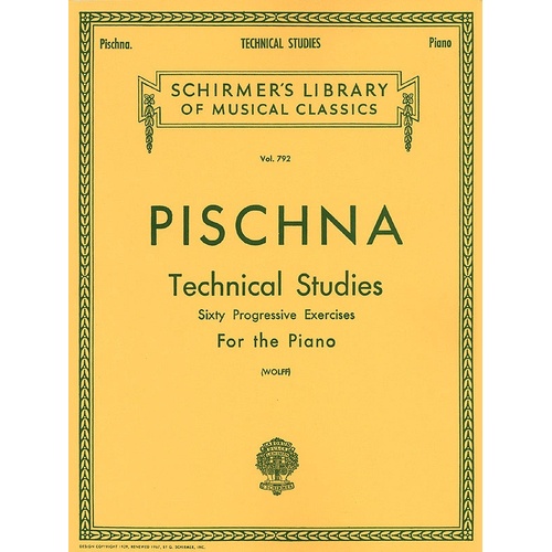 Pischna - Technical Studies For Piano (Softcover Book)