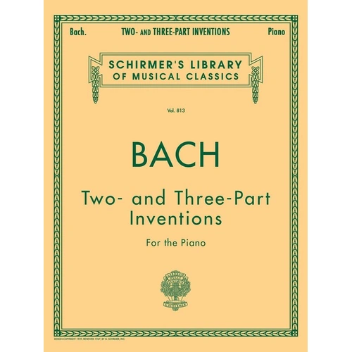 Bach - Two and Three Part Inventions for Piano, Ed. Czerny, G. Schirmer, 64 Pages