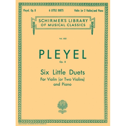 Pleyel 6 Little Duets Op8 Violin/Piano 2 Violin 