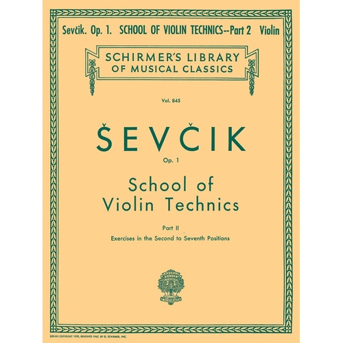 Sevcik - School Of Violin Technics Op 1 Book 2 (Softcover Book)