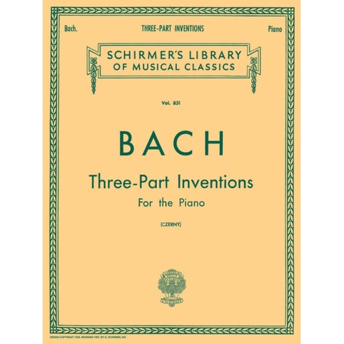 Bach 15 3 Part Inventions Lib.851 Piano(Czerny) 