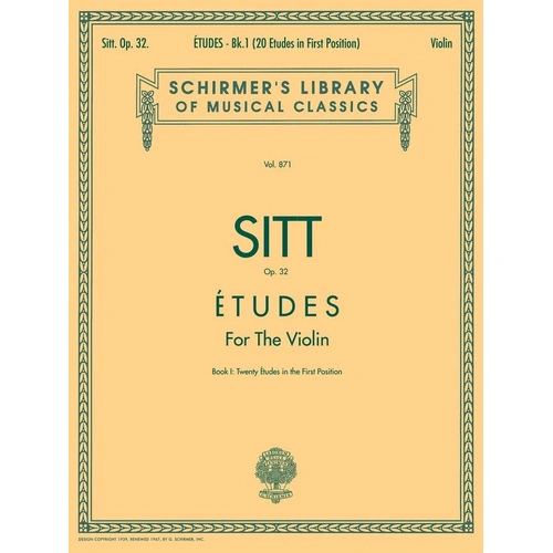 SITT Etudes Op 32 Book 1 for Unaccompanied Violin - G. Schirmer, Inc.