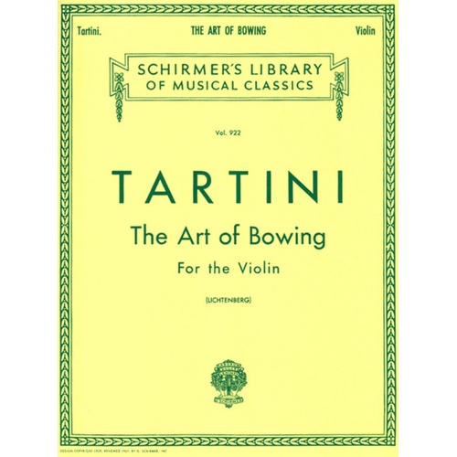 Tartini Art Of Bowing Lib.922 Violin 