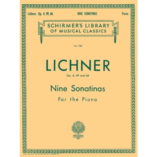 Lichner - 9 Sonatinas Op 4/49/66 For Piano (Softcover Book)