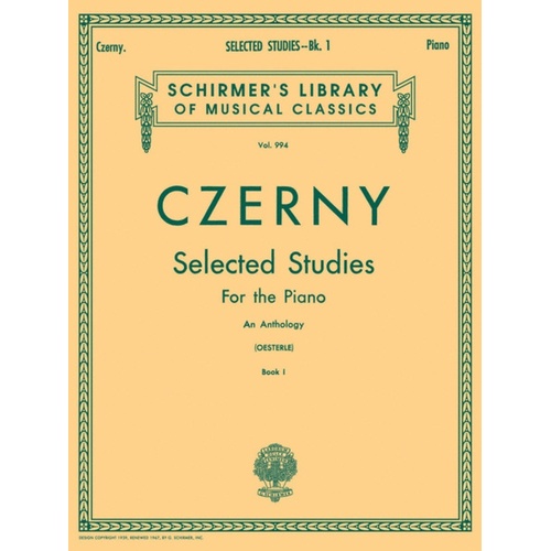 Czerny Sel. Studies Book.1 Lib.994 Piano 