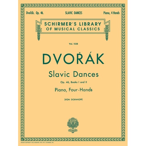 Dvorak - Slavonic Dances Op 46 Piano Duet (Softcover Book)