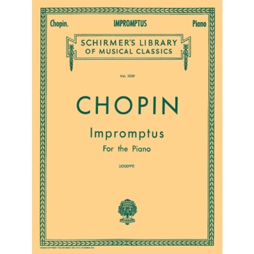 Chopin - Impromptus For Piano Ed Joseffy (Softcover Book)