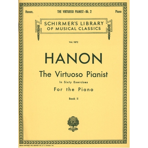 Hanon Virtuoso Pianist Pt.2 Lib.1072 Piano 