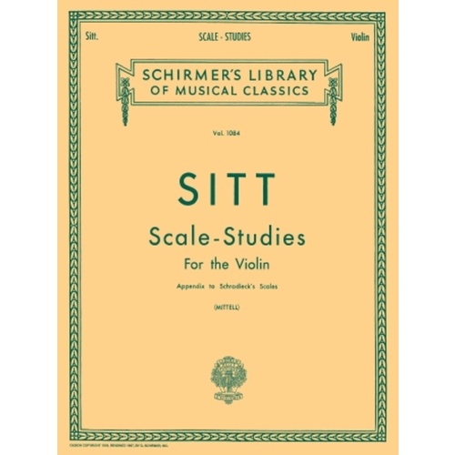 Sitt Scale Studies Violin Lib.1084 