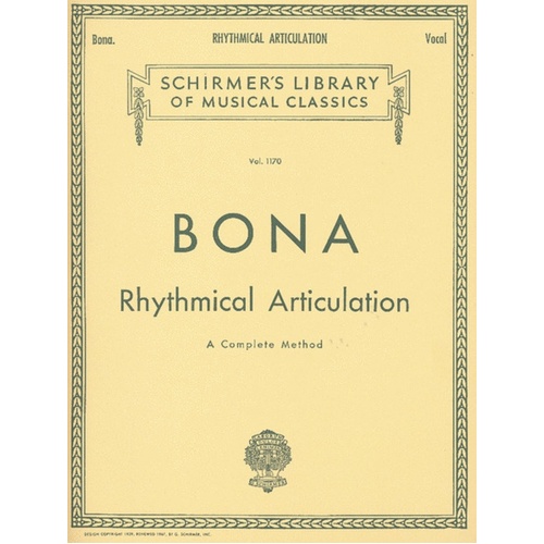 Schirmer - Bona - Rhythmical Articulation For Voice
