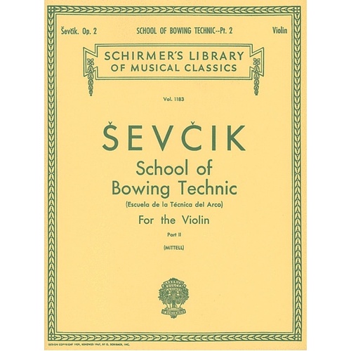 Sevcik School Bowing Te.Op2 Book 2 L1183Violin 