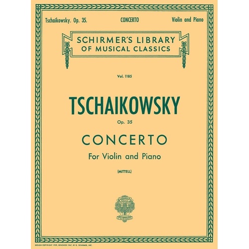Tchaikovsky Violin Concerto Op. 35 - G. Schirmer, Inc. - 52 Pages