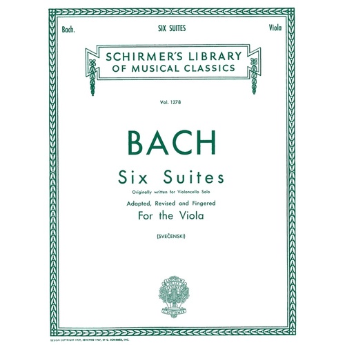 Bach - 6 Suites For Viola (Softcover Book)