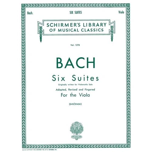 BACH - 6 Suites for Viola Solo, G. Schirmer Inc., 56 Pages