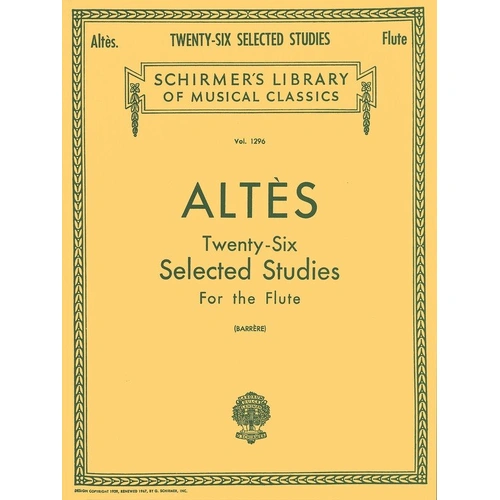 ALTES 26 Selected Studies for Flute by G. Schirmer, Inc. - 100 Pages, Schirmer's Library of Musical Classics