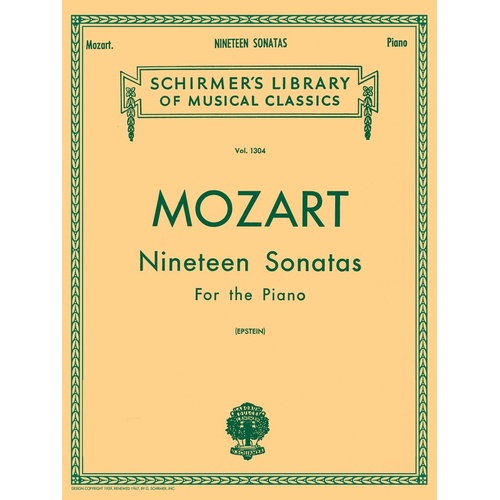 Mozart - 19 Sonatas Complete For Piano (Softcover Book)