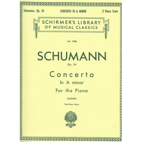Schumann Concerto A Minor Op 54 2 Pianos Lib.1358 