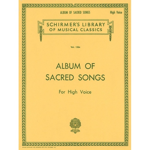 Schirmer - Album Of Sacred Songs For High Voice