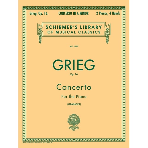 Schirmer - Grieg - Concerto A Min Op 16 2P4H