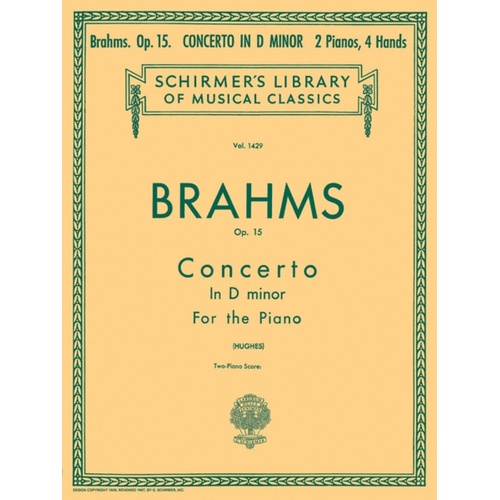 Brahms Concerto No.1 Op 15 2 Pianos Lib.1429 