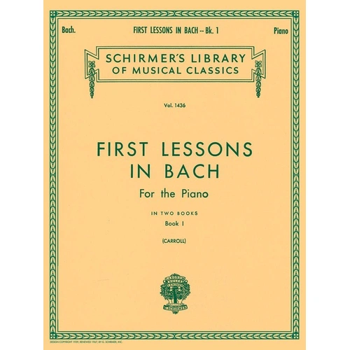 First Lessons in Bach Book 1 by Ed Carroll for Piano, 20 Pages