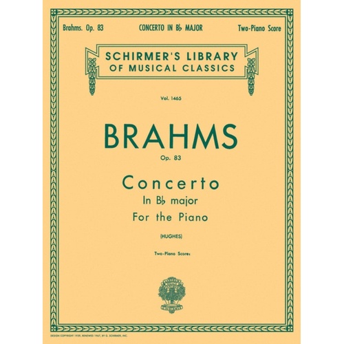 Brahms Concerto No.2 B Flat Op 83 2 Pianos Lib1465 
