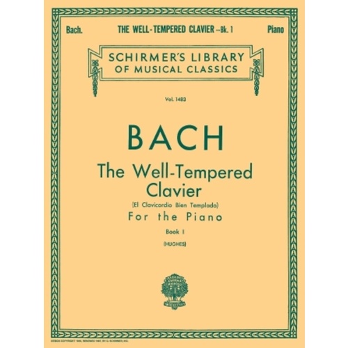 Bach - Well Tempered Clavier Book 1 Piano (Softcover Book)