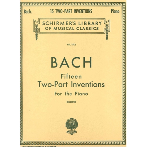 Bach 15 2 Part Inventions Lib.1512 Piano 