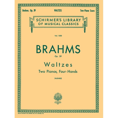 Brahms Waltzes Op 39 Lib.1530 2 Pianos 