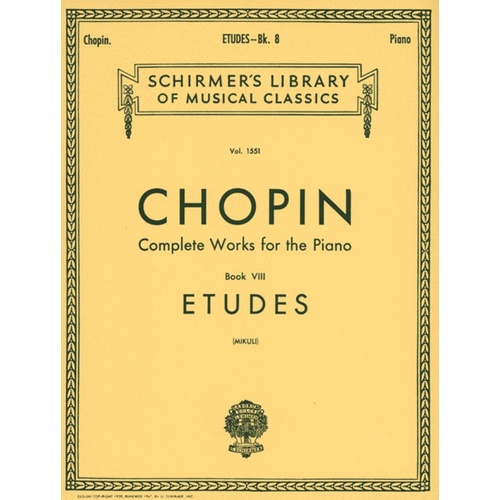 Chopin Etudes Vol.1551 Piano(Mikuli) 