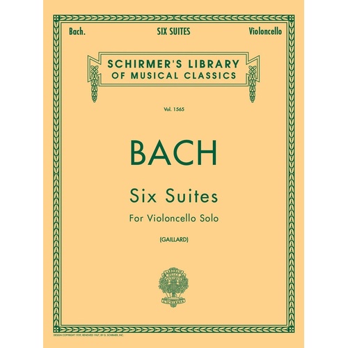 Bach - 6 Suites For Cello Solo (Softcover Book)