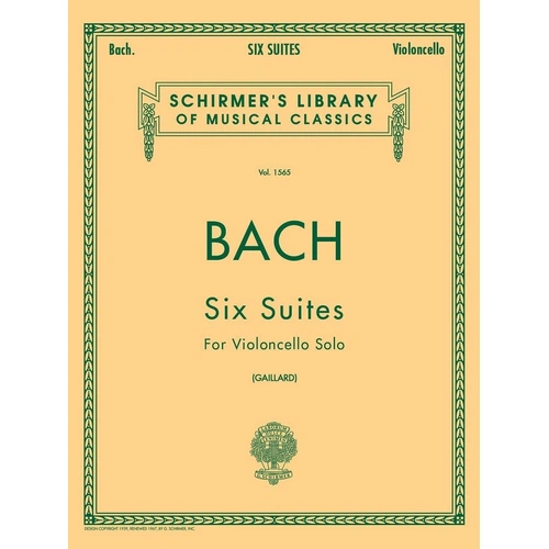 Bach 6 Suites for Cello Solo - G. Schirmer, Inc. - 56 Pages