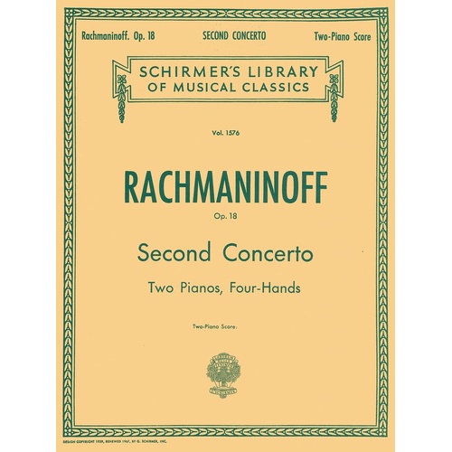 Rachmaninoff - Piano Concerto No 2 Op 18 2P4H (Softcover Book)