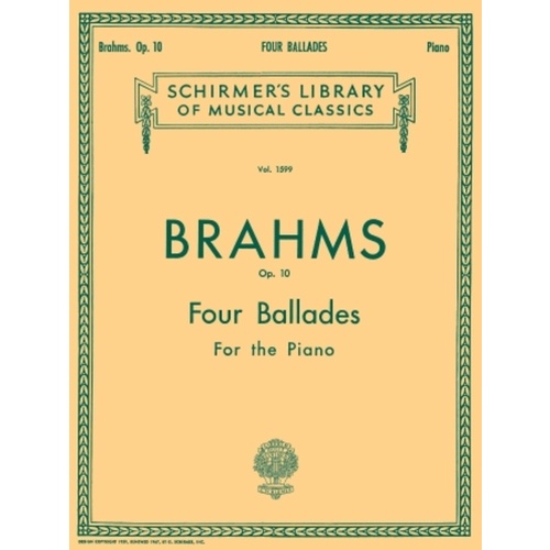 Brahms 4 Ballades Op 10 Lib.1599 Piano 