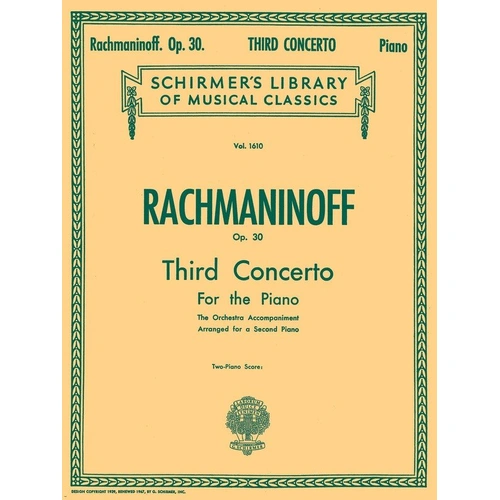 Rachmaninoff Piano Concerto No. 3 Op. 30 for 2 Pianos 4 Hands - Schirmer's Library