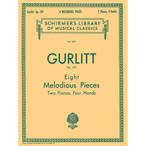 Gurlitt 8 Mel.Pieces Lib.1619 2 Pianos 