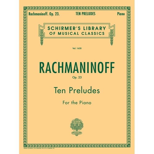 Rachmaninoff - 10 Preludes Op 23 Piano (Softcover Book)