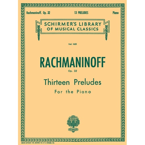 Rachmaninoff - 13 Preludes Op 32 For Piano (Softcover Book)