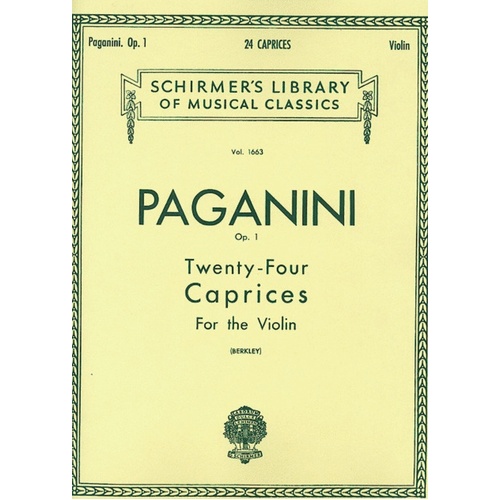 Paganini 24 Caprices Op 1 Lib.1663 Violin 