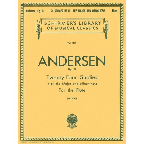 Andersen 24 Studies Op 21 Lib.1671 Flute 
