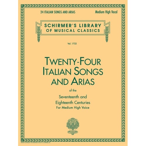 24 Italian Songs & Arias for Medium/High Voice