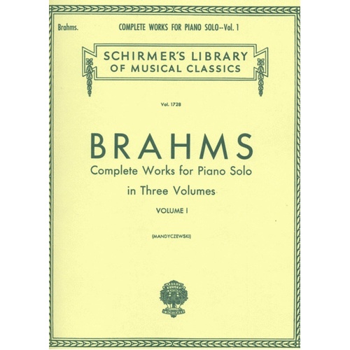 Brahms Complete Works 1 Lib.1728 Piano 